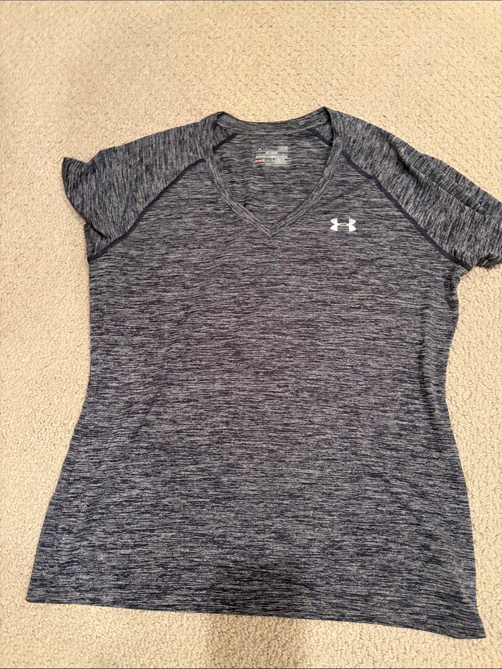 Under Armour Women’s Heathered Navy V-Neck Performance Tee